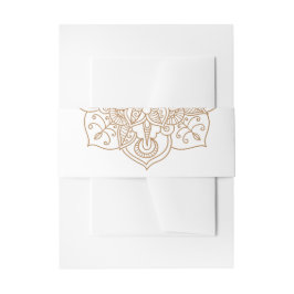 Mandala Brown Boho Indian Modern Vintage Wedding Uitnodigingen Wikkel