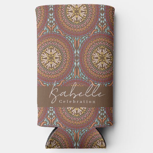 Mandala Brown Seltzer Koelbox Blikjeskoeler (Voorkant)