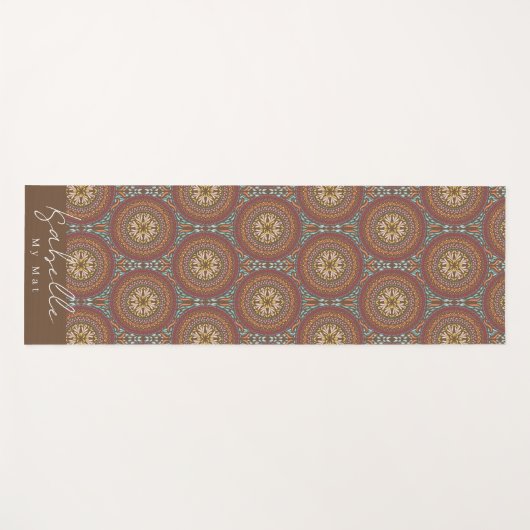 Mandala Brown Yogamat (Voorkant (horizontaal))