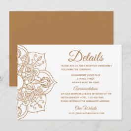 Mandala bruiloft details bruin boho indiaans moder kaart