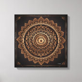 Mandala, Bruin en Beige, Uitgerekte Canvasdruk Canvas Afdruk (Voorkant)