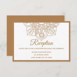 Mandala  Bruine Boho Indiase Moderne Vintage Trouw Kaart