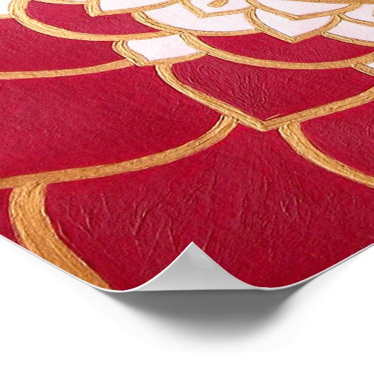 Mandala Burgundy Gold Platinum White Luminous Poster (Hoek)