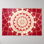 Mandala Burgundy Gold Platinum White Luminous Poster (Voorkant)
