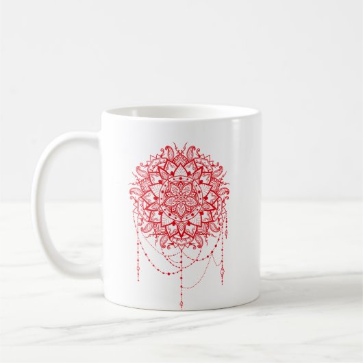 Mandala burgundy Indian Koffiemok (Links)
