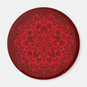 Mandala burgundy Indian Magneet