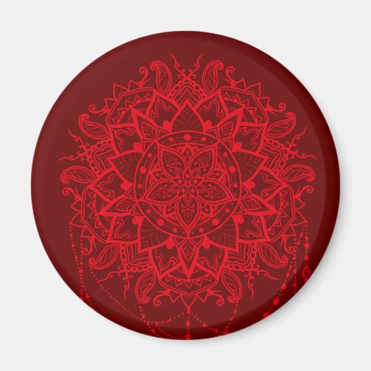 Mandala burgundy Indian Magneet (Voorkant)