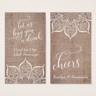 Mandala & Burlap met  Manuscript, de Tickets van d Visitekaartje