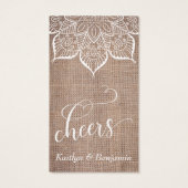 Mandala & Burlap met  Manuscript, de Tickets van d Visitekaartje (Achterkant)