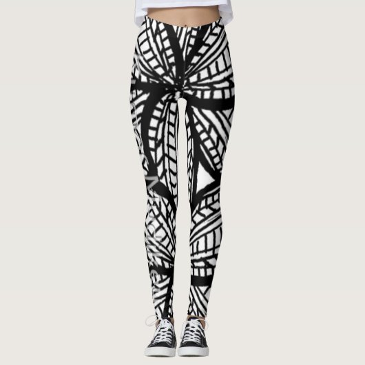 MANDALA BW ZIJN GEOMETRISCHE legging (Voorkant)