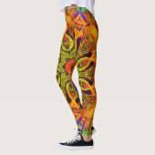 Mandala, caleidoscopisch ontwerp in goud leggings (Links)
