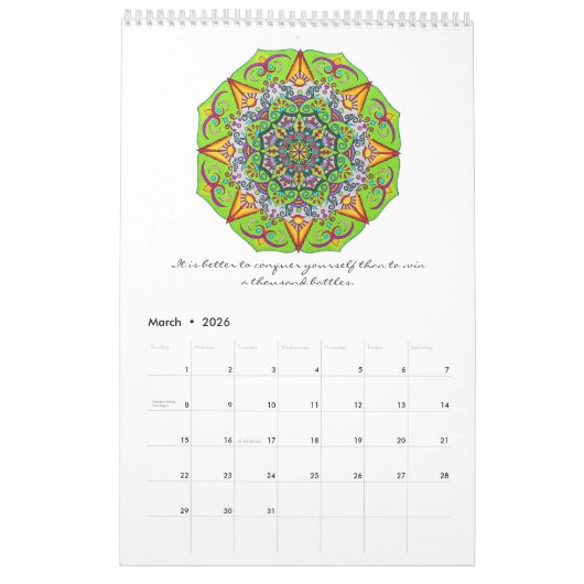 Mandala Calendar 2017 Words of Wisdom Kalender (Mar 2026)