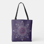 Mandala Canvas tas – Paarse Boho geometrische herb (Achterkant)