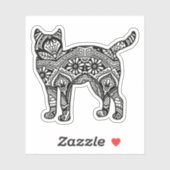 Mandala Cat Art Standing Sticker (Vel)