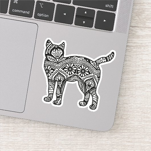 Mandala Cat Art Standing Sticker (Detail)