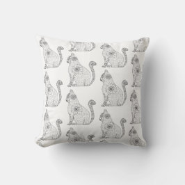 Mandala Cat Art Throw Cushion Kussen