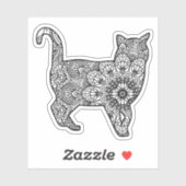 Mandala Cat Art Walking Sticker (Vel)