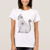 Mandala Cat Basic T-shirt, wit T-shirt (Voorkant)