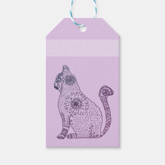 Mandala Cat Gift Labels Cadeaulabel (Voorkant)