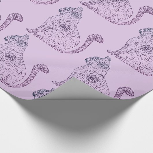 Mandala Cat Glossy Wrapping Papier, 30 in x 6 Cadeaupapier (Hoek)