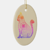 Mandala Cat Ovaal Ornament (Rechts)