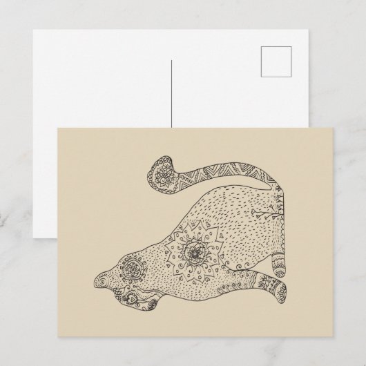 Mandala Cat Tekening Briefkaart (Voorkant / Achterkant)