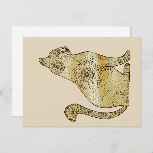 Mandala Cat Tekening Briefkaart (Voorkant / Achterkant)