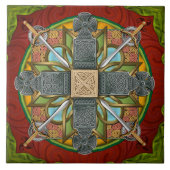 Mandala Celtic Cross Tile Tegeltje (Voorkant)