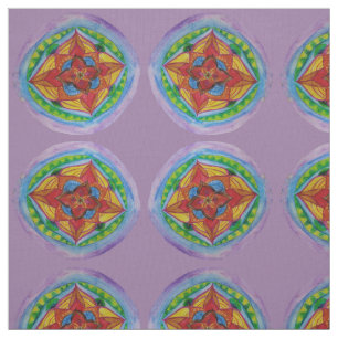 Mandala Center Zen Hand Painted Fabric Stof