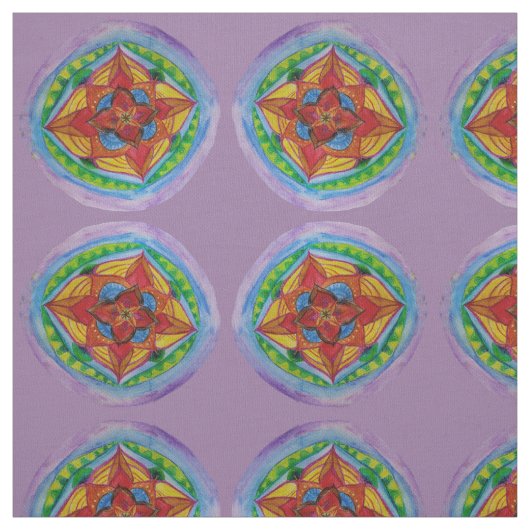 Mandala Center Zen Handgeschilderde stof (Swatch)