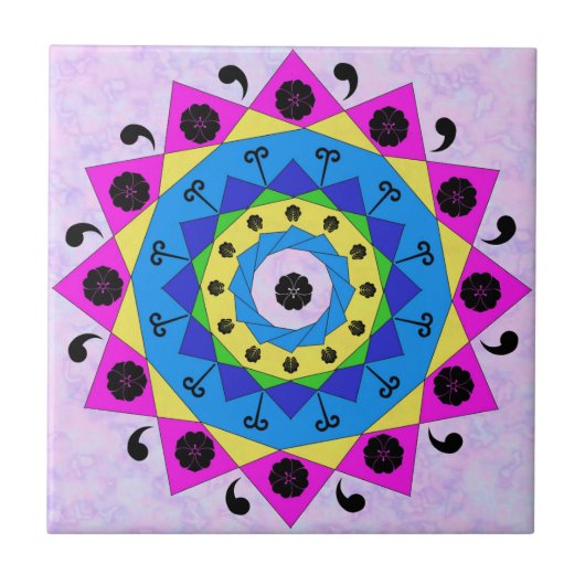 Mandala Ceramic Tile Tegeltje (Voorkant)