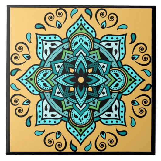 Mandala Ceramic Tile Tegeltje (Voorkant)