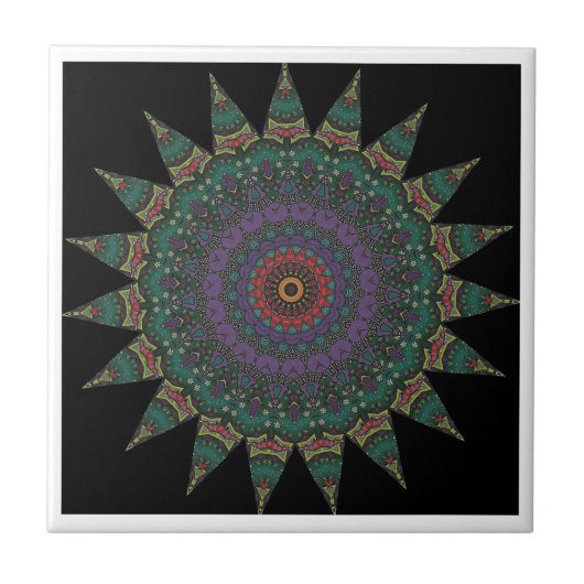 Mandala Ceramic Tile Tegeltje (Voorkant)