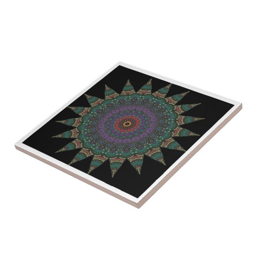 Mandala Ceramic Tile Tegeltje (Zijkant)