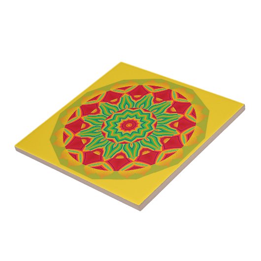Mandala Ceramic Tile Tegeltje (Zijkant)