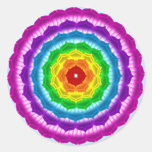 Mandala Chakra Ronde Sticker (Voorkant)
