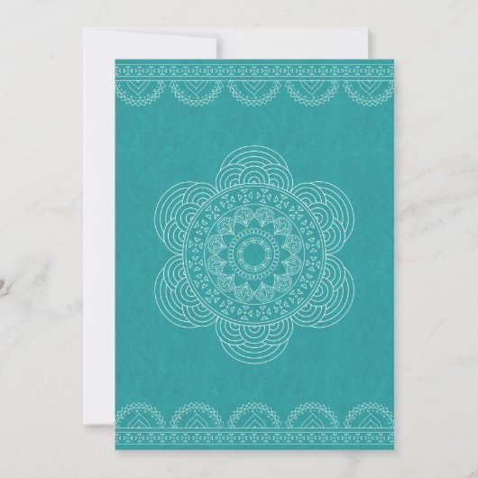 Mandala Chic Hipster 40th Birthday Blauwgroen Groe Kaart (Voorkant)