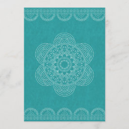 Mandala Chic Hipster 40th Birthday Blauwgroen Groe Kaart