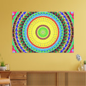 Mandala Circle Art A4 Stretted Canvas Afdrukken (Insitu (Woonkamer))