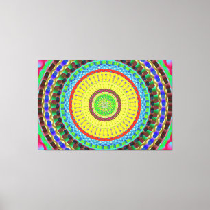 Mandala Circle Art A4 Stretted Canvas Afdrukken