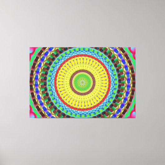 Mandala Circle Art A4 Stretted Canvas Afdrukken (Voorkant)