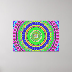 Mandala Circle Art A5 Stretted Canvas Afdrukken