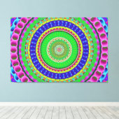 Mandala Circle Art A5 Stretted Canvas Afdrukken (Insitu (Houten vloer))