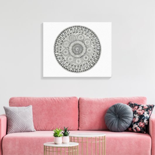 Mandala Circle Canvas Afdruk (Insitu (Woonkamer))