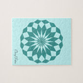 Mandala Circle Diamonds Turquoise Patroon Puzzel (Horizontaal)