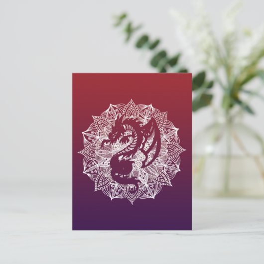 Mandala Circle Dragon Briefkaart (Staand voorkant)