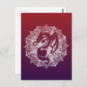 Mandala Circle Dragon Briefkaart (Voorkant / Achterkant)