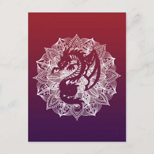 Mandala Circle Dragon Briefkaart (Voorkant)