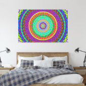 Mandala Circle Green Stippen Stretched Canvas Afdr Afdruk (Insitu (Slaapkamer))
