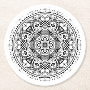 Mandala Circle Ronde Kartonnen Onderzetter